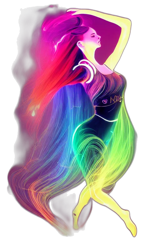 dress, hair, staff, fantasy art transparent PNG cut-out