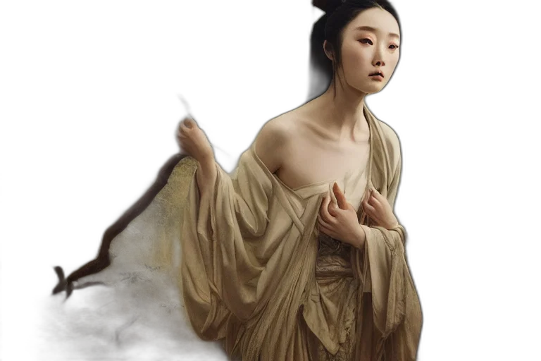 dress, jewelry, photorealistic, oil painting transparent PNG cut-out