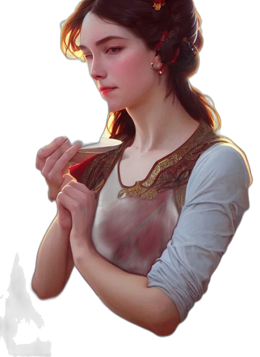 jewelry, crown, staff, face, fantasy art, oil painting, photorealistic, concept art transparent PNG cut-out