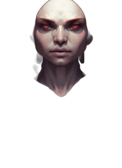 face, mask, creature, robot, concept art, fantasy art, comic book art, photorealistic transparent PNG cut-out