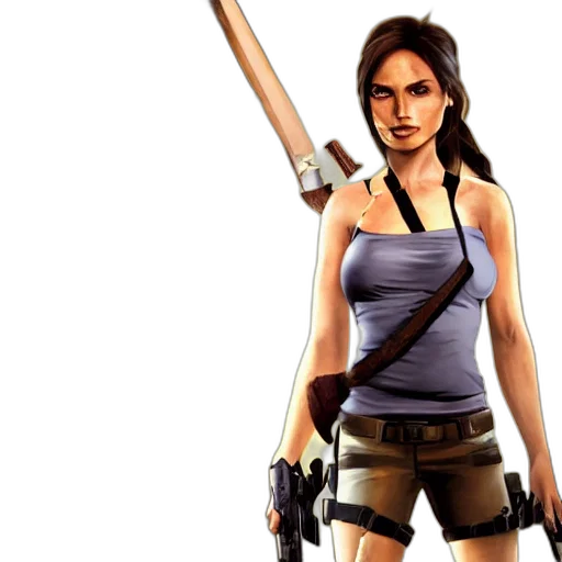 concept art, 3d render, comic book art, pixel art, lara, croft, omen, valorant transparent PNG cut-out