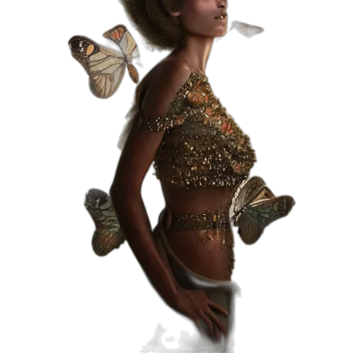 dress, jewelry, creature, fantasy art, concept art, photorealistic, pixel art, underwater transparent PNG cut-out