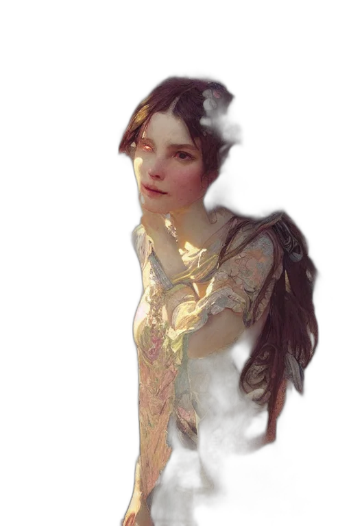 dragon, dress, jewelry, staff transparent PNG cut-out