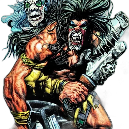 weapon, comic book art, concept art, fantasy art, thrash, comic, lobo, simon transparent PNG cut-out