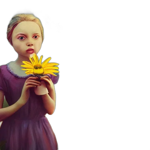 flower, dress, face, concept art transparent PNG cut-out