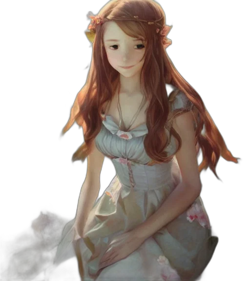 dress, crown, face, staff, fantasy art, concept art, photorealistic, anime transparent PNG cut-out