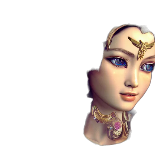 crown, jewelry, face, mask, 3d render, fantasy art, concept art, photorealistic transparent PNG cut-out