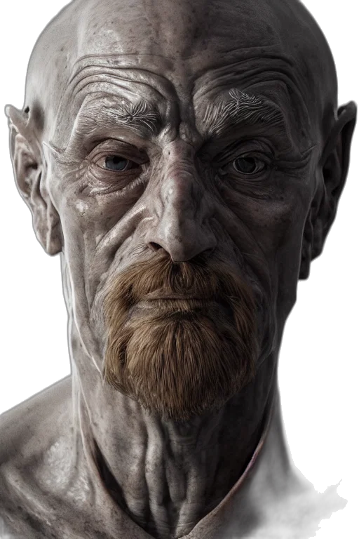face, mask, staff, creature, photorealistic, 3d render, concept art, fantasy art transparent PNG cut-out