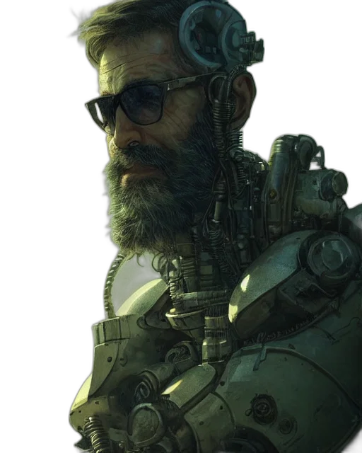 face, weapon, robot, concept art transparent PNG cut-out