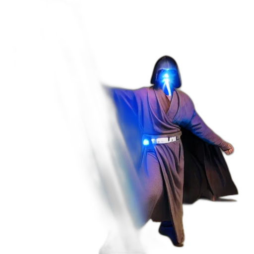 robot, sword, staff, mask, 3d render, concept art, vaporwave, pixel art transparent PNG cut-out