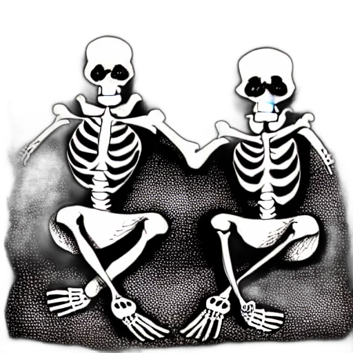 jewelry, concept art, two, skeletons, kneeling, facing, each, other transparent PNG cut-out