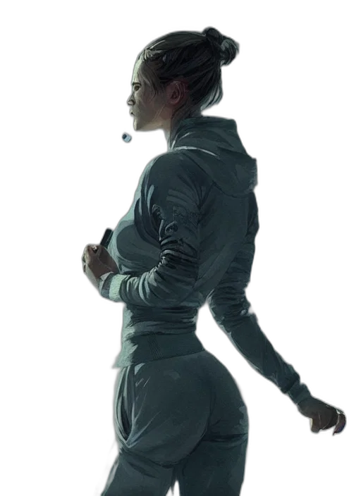 jacket, dress, staff, robot transparent PNG cut-out