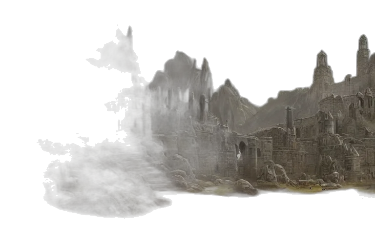 dragon, sword, concept art, fantasy art, photorealistic, watercolor, fog, snow transparent PNG cut-out