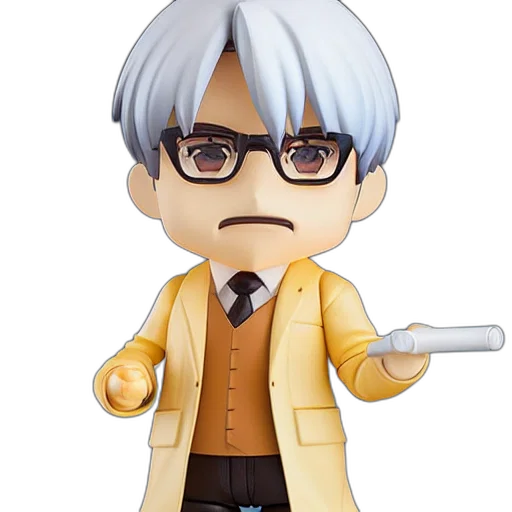 staff, cartoon, concept art, 3d render, pixel art, old, man, nendoroid transparent PNG cut-out