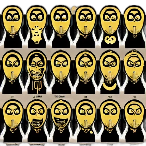 mask, jewelry, face, cartoon, golden, only, faces, liminal transparent PNG cut-out