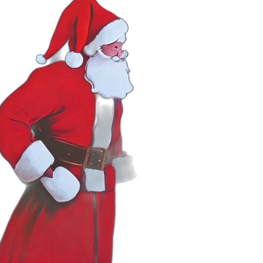 concept art, 3d render, portrait, santa transparent PNG cut-out