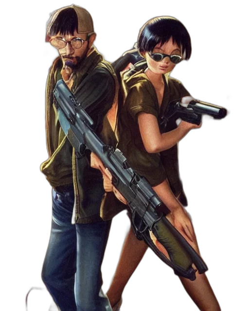 weapon, concept art, cyberpunk, comic book art transparent PNG cut-out