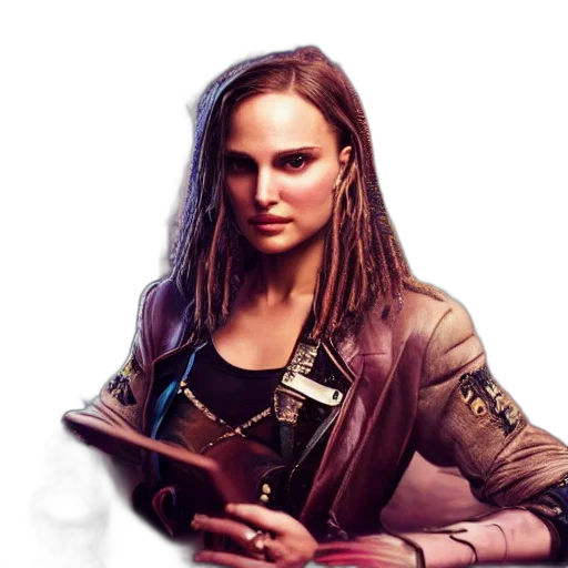 jacket, face, weapon, hair transparent PNG cut-out