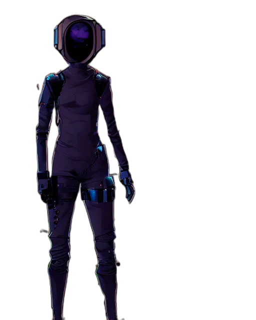 robot, mask, jacket, staff transparent PNG cut-out