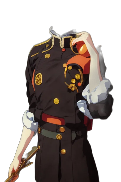 staff, weapon, sword, jacket, concept art, anime, pixel art, cartoon transparent PNG cut-out