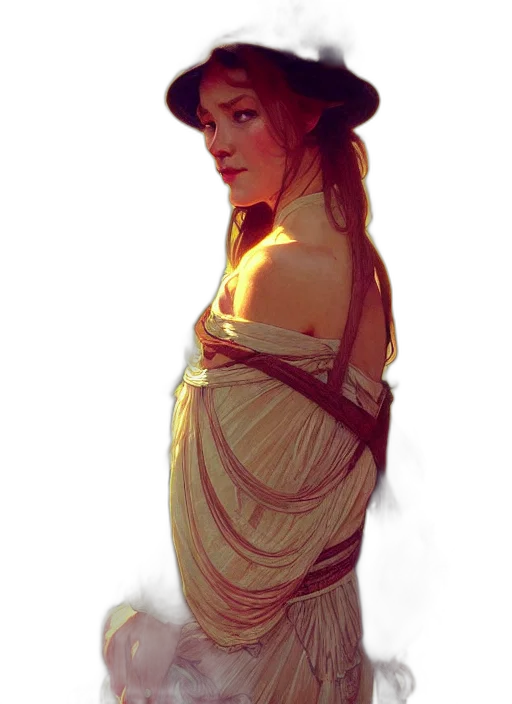 dress, hat, crown, face transparent PNG cut-out