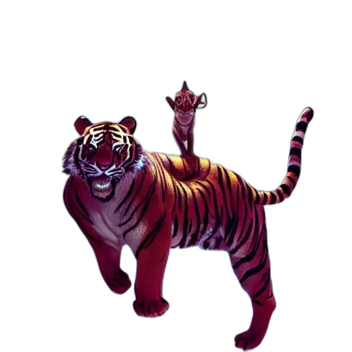 animal, creature, staff, concept art, pixel art, 3d render, photorealistic, tiger transparent PNG cut-out