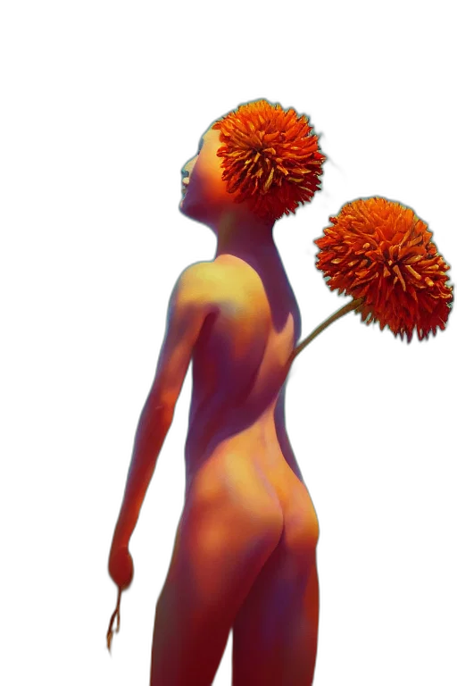 flower, staff, hair, crown, concept art, fantasy art, photorealistic, pixel art transparent PNG cut-out