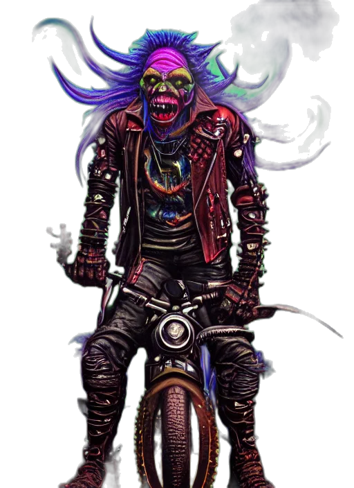 mask, jacket, cyberpunk, concept art, comic book art, fantasy art, dark, neon transparent PNG cut-out