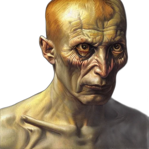 face, mask, creature, staff, concept art, photorealistic, fantasy art, oil painting transparent PNG cut-out