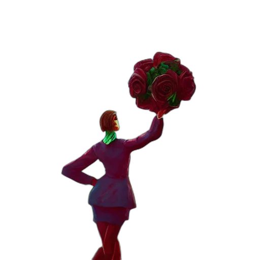 staff, flower, crown, umbrella, concept art, 3d render, pixel art, fantasy art transparent PNG cut-out