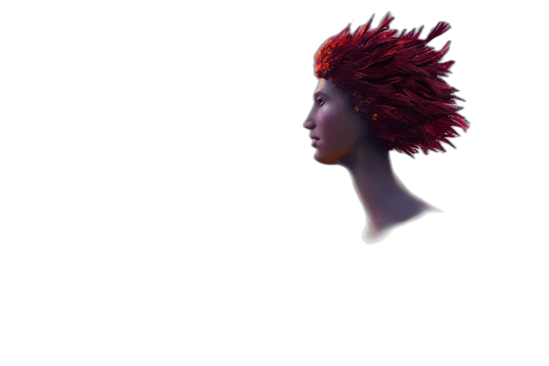crown, hat, hair, face, 3d render, concept art, photorealistic, fantasy art transparent PNG cut-out