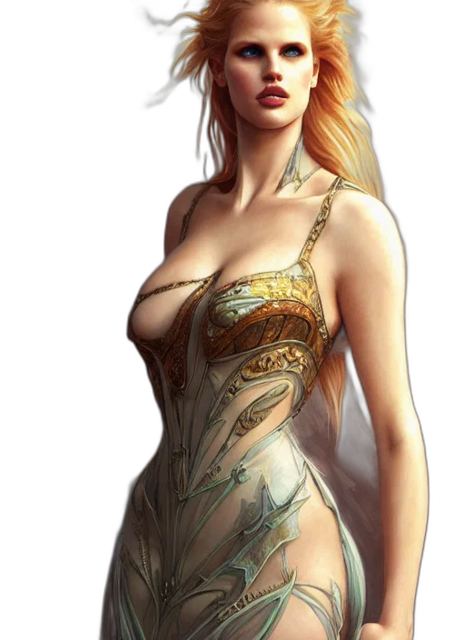 dress, fantasy art, concept art, comic book art transparent PNG cut-out