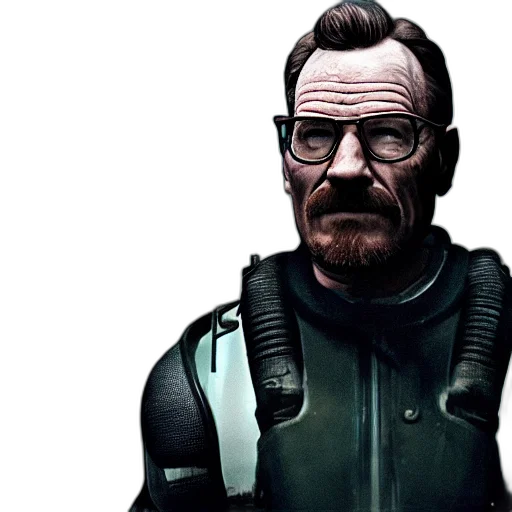 concept art, comic book art, photorealistic, bryan, cranston, gordon, freeman, still transparent PNG cut-out