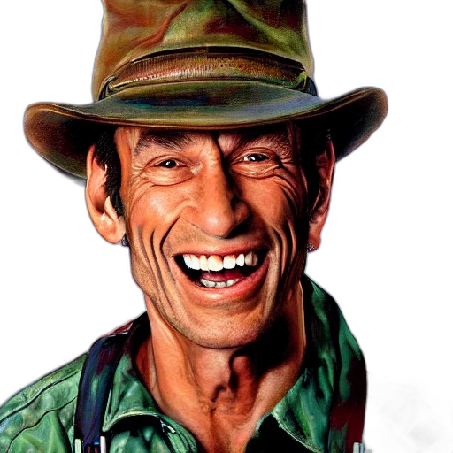 hat, face, staff, jacket transparent PNG cut-out