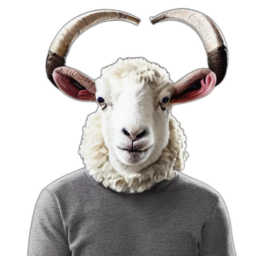 animal, mask, hat, face, portrait, gordon, ramsay, ram transparent PNG cut-out