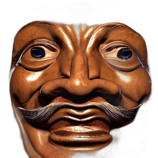mask, face, staff, creature, 3d render, photorealistic, concept art, closeup transparent PNG cut-out