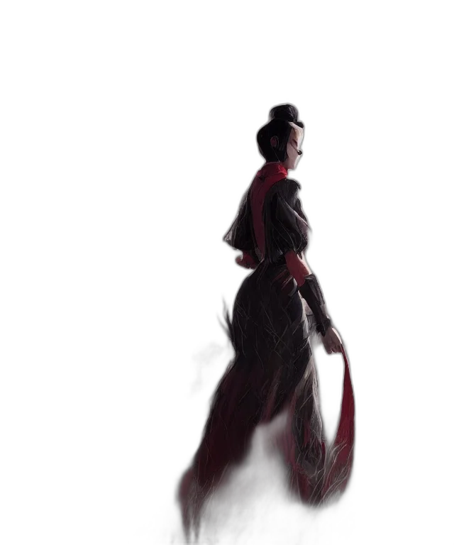 dress, staff, hair, crown, concept art, photorealistic, fantasy art, 3d render transparent PNG cut-out