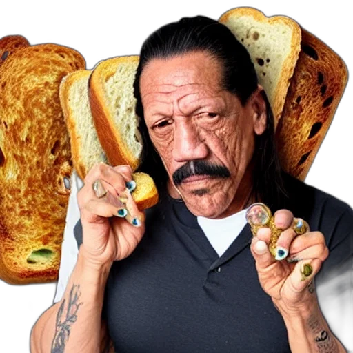 food, animal, face, photorealistic, danny, trejo, beans, toast transparent PNG cut-out