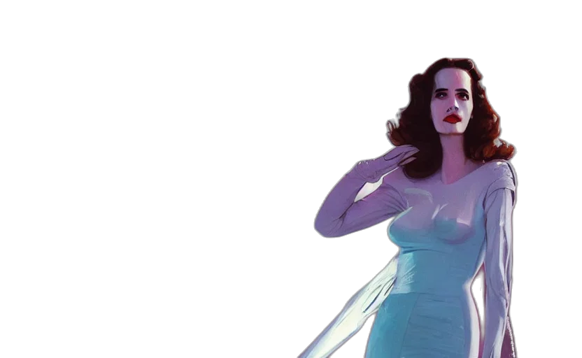 dress, concept art, vaporwave, comic book art transparent PNG cut-out