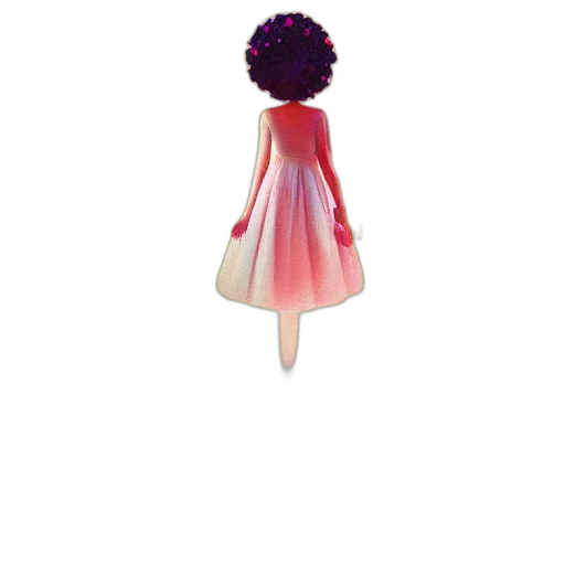 dress, flower, hair, crown, 3d render, concept art, pixel art, fantasy art transparent PNG cut-out