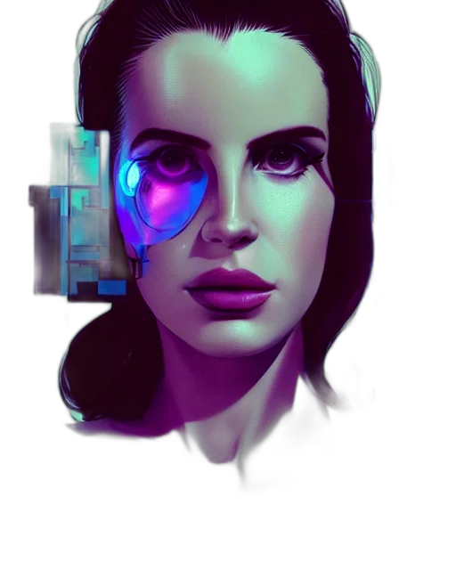 robot, face, mask, cyberpunk transparent PNG cut-out