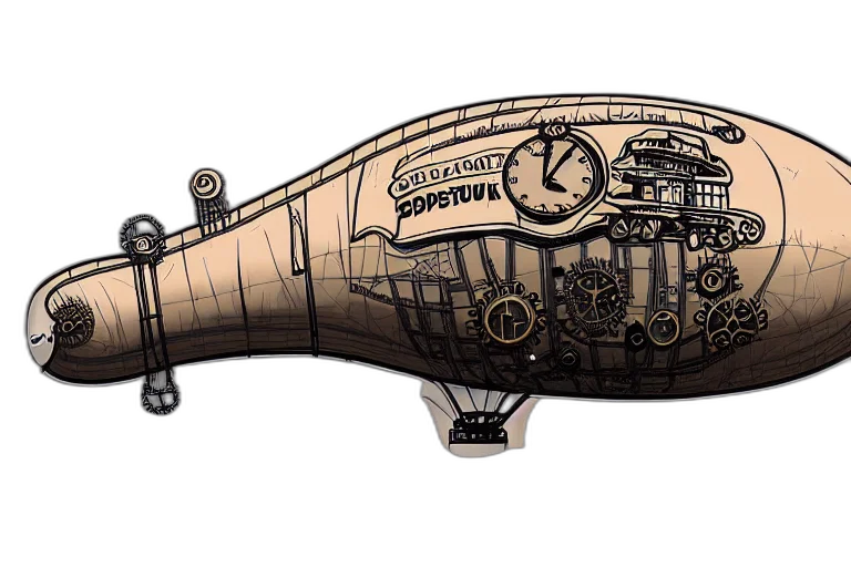 weapon, concept art, 3d render, blimp transparent PNG cut-out
