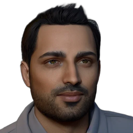 face, staff, photorealistic, 3d render transparent PNG cut-out