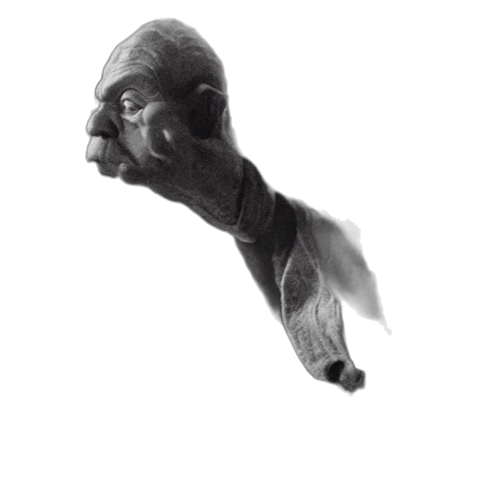 mask, face, creature, staff, photorealistic, 3d render, concept art, pencil sketch transparent PNG cut-out