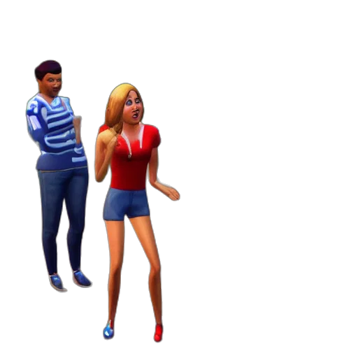 3d render, concept art, cartoon, city street, sims, gameplay transparent PNG cut-out