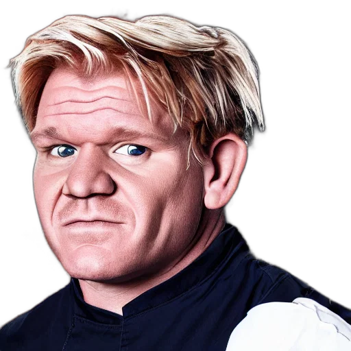 face, photorealistic, cartoon, comic book art, concept art, portrait, gordon, ramsay transparent PNG cut-out