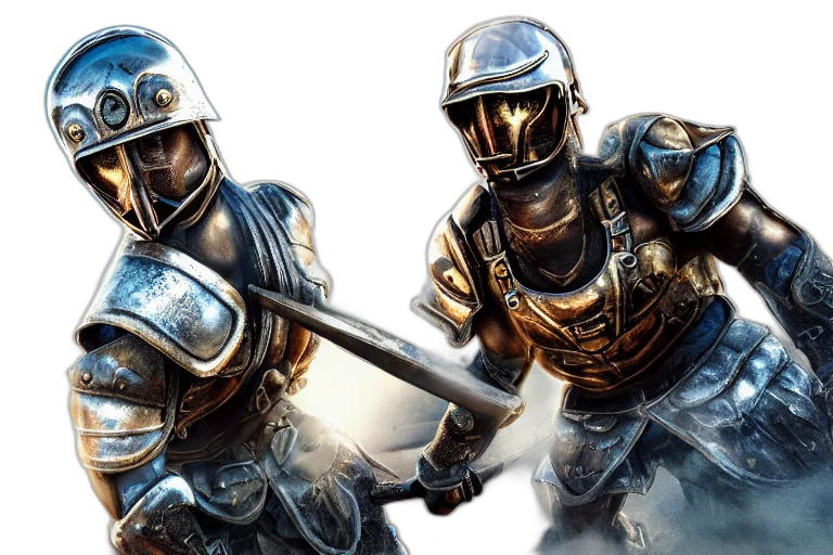 sword, concept art, fantasy art, 3d render, warrior, chrome, reflect, ultra transparent PNG cut-out