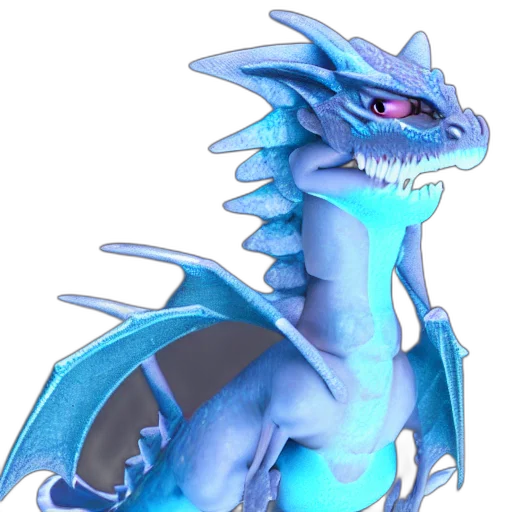 dragon, staff, 3d render, concept art transparent PNG cut-out