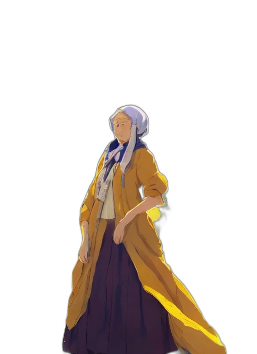 jacket, staff, dress, concept art transparent PNG cut-out