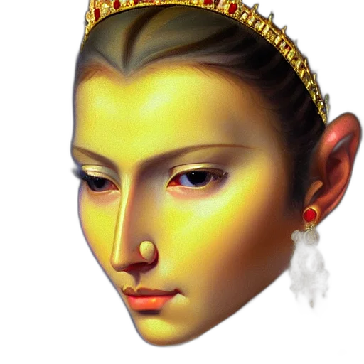 crown, face, mask, jewelry, photorealistic, 3d render, oil painting, concept art transparent PNG cut-out